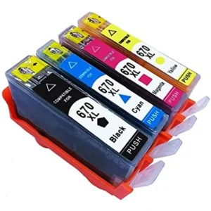 Pack 4 Tintas Opcional 670xl B/c/n/y 3525 4615 4625 5525 Iva