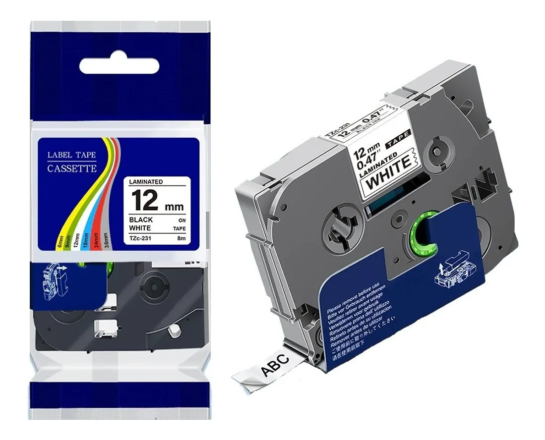Cinta Etiqueta Rotuladora Brother 12mm Tze 231 (alternativa)