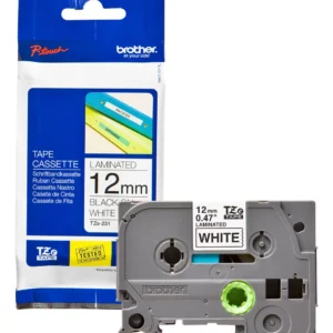 Cinta Tze-231 Rotuladora 12mmx8m Negro Sobre Blanco