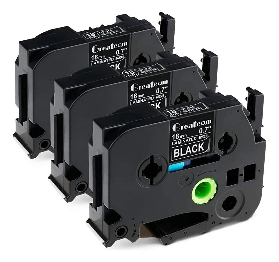 3 Cintas Tze-345 Brother Alternativa 18mmx8m Negra
