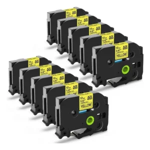 Pack 10 Cinta Brother Tze-631 Alternati Rotuladora 12mm X 8m
